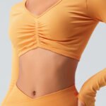 seamless v neck long sleeve top