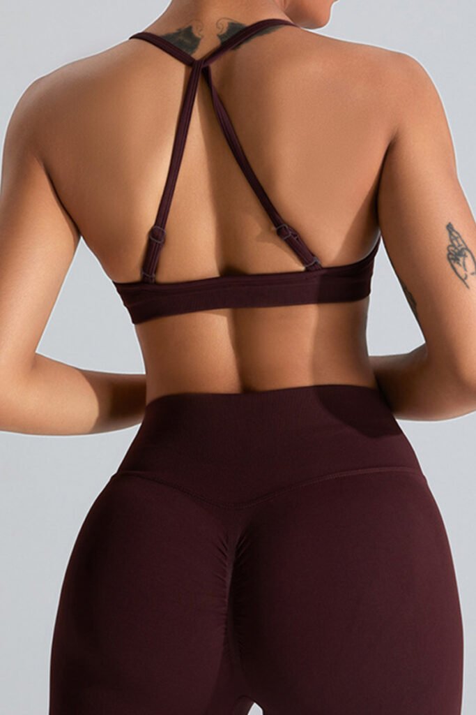 cross back sports bra