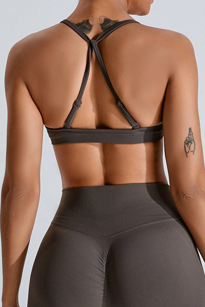 cross back sports bra