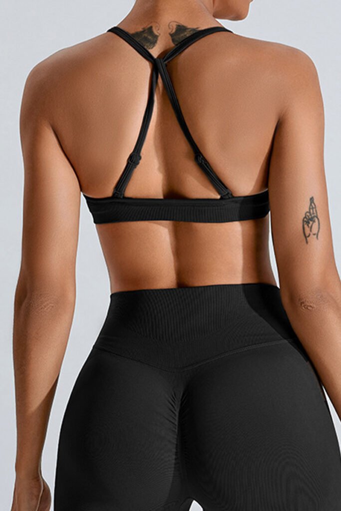 cross back sports bra