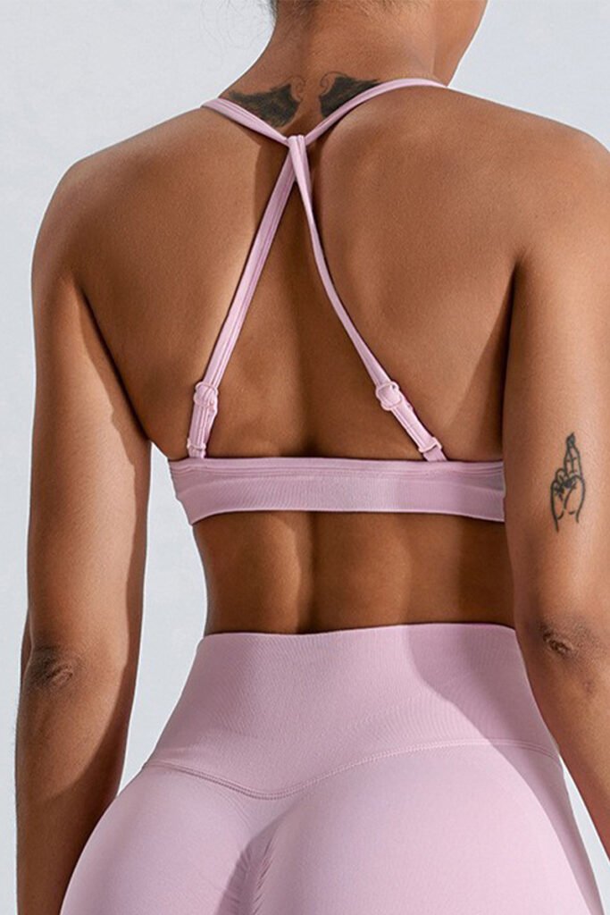 cross back sports bra