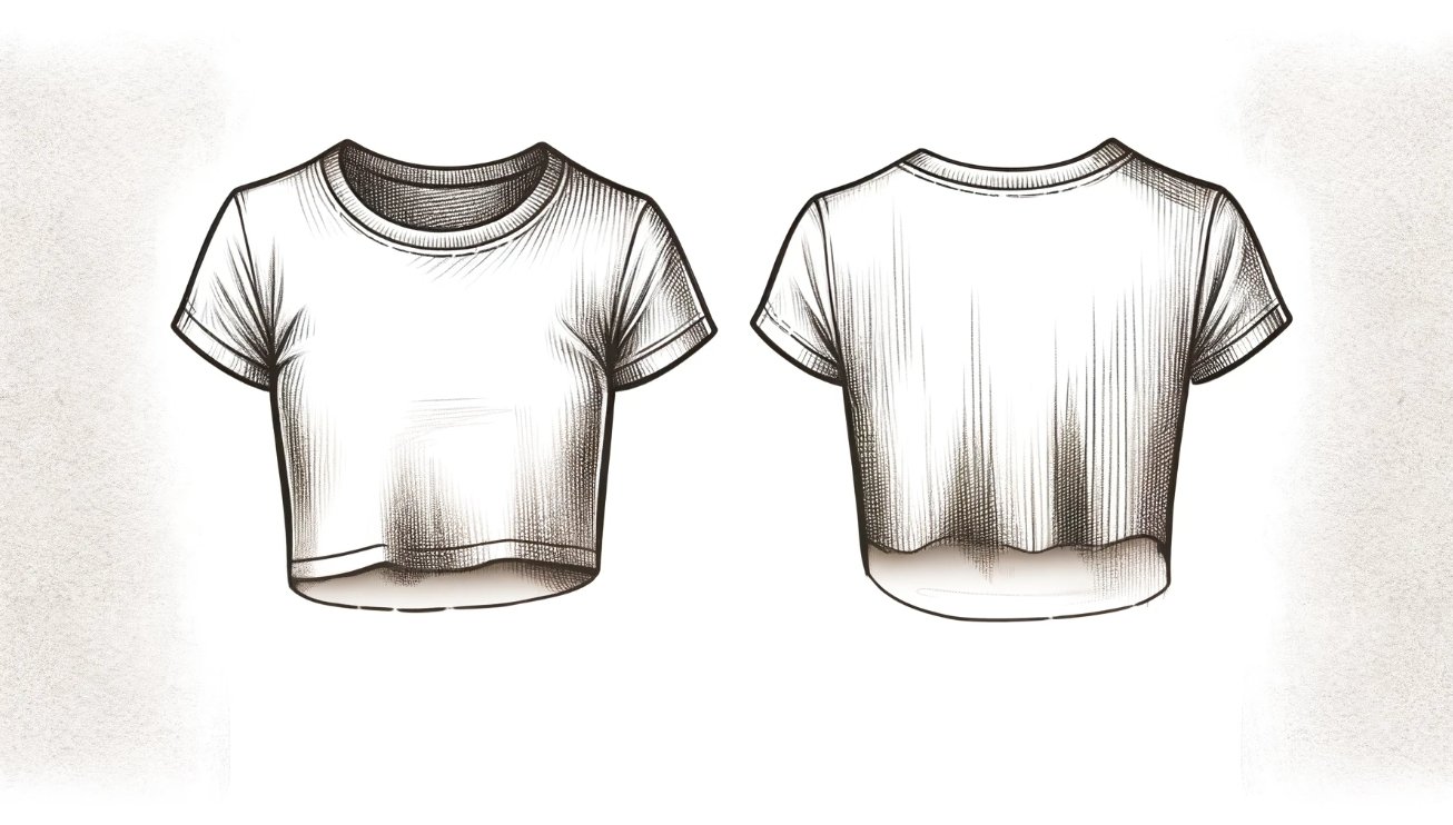 Cropped T shirt sketch-Yuanyi Apparel