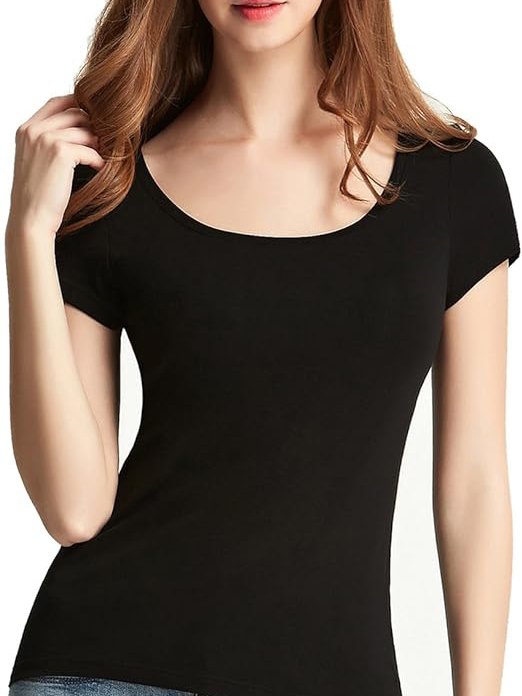 Scoop Neck Tee from amazon-Yuanyi Apparel